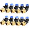 ERGAOBOY 10 Pezzi Gomito Maschio 90° 8MM x 1/4 BSP PL8-02 Pneumatico | Raccordo a Sgancio Rapido Push to Connect a 90 Gradi per Tubi Aria Compressa