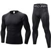 BEGIANT Intimo Termico Uomo Mutande Lunghe Uomo Pelli Manica Lunga Strato Base Compressione Top e Fondo Inverno Caldo Tuta Compressione Tuta Allenamento Sci Corsa, Linea nera., XL