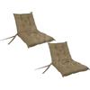 GBiancheria Set di 2 Cuscini Imbottiti per Sedie con Schienale da Esterno ed Interno Resistente e Comodo per Sedie Reclinabili, Spiaggine e Poltrone da Giardino Made in Italy (Tortora)