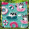 Chickwin Trapuntino Copriletto Singolo Matrimoniale, 3D Cane Coperta Primaverile Autunnale Trapunta Estivo Trapuntato Coperta Letto Leggera per Camera da Letto (Fenicottero Bulldog,130x150cm)