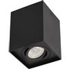 EDO Faretto da Soffitto PALLAD 1 Apparecchio a Plafone Plafoniera Nero Spot Alluminio Lampada Quadrato Lampada da Soffitto a Superficie Orientabile Faretto a Plafone GU10 Soggiorno Cucina