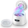 Shenkon Tech Pulitore Ultrasuoni， 48000Hz Pulitore Gioielli Ultrasuoni， Lampada UV Lavatrice Ultrasuoni per Apparecchio Denti Protesi Dentali Retainer Anelli Collane(bianco)