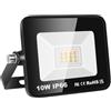 Willpower Luci di sicurezza a LED per esterni, 10 W, 1000 lm, proiettori a LED IP66, impermeabili, bianco caldo, 3000 K, 85 V-265 V, luce da parete per giardino, cortile, garage, porta sul retro