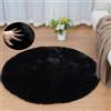 ORINOVA Tappeto Rotondo Nero 90 cm Tappeto Camera da Letto Morbido Piccolo Salotto Moderno Lavabile