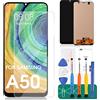 SRJTEK OLED per Samsung Galaxy A50 2019 Sostituzione dello Schermo per Samsung A50 Schermo LCD A505 Display LCD SM-A505F Touch Digitizer con Kit di Riparazione di Montaggio (Funzione Figerprint di Supporto)