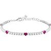 Morellato Bracciale Donna in Argento 925‰ riciclato, Tennis, Cuore, Collezione TESORI, Regalo Fidanzata