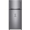LG GTF744PZPED Frigorifero doppia porta, Classe E, 509L, Wi-Fi, Dispenser acqua, Inox
