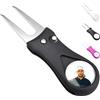 ibera gifts - Forchetta Golf Personalizzato, Forcella Golf Pitch con Foto Personalizzata e Segna Pallina da Golf (Nero)