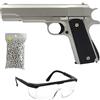 Saigo Defense Confezione Airsoft Pistol Style 1911 Spring/Colori: Nero e Argento/Materiale: Metallo/Potenza 0,3 Joule/Fornito con Accessori
