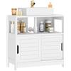 SDHYL Mobile sottolavabo con ante scorrevoli, armadietto da bagno, 60 x 30 x 60 cm, bianco, scomparto aperto, armadio da bagno