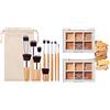 Holzsammlung Palette Professionale Correttori di Colore per il Trucco, Set di 2 Palette Correttore di Colore con 11 Pennelli Essenziali per Viso, 6 Tonalità di Crema dal Texture Crema Miscelabile