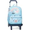 Enso Magic Summer Zaino per bambini, zaino scolastico, realizzato in poliestere, doppie ruote girevoli multidirezionali, molteplici modi di utilizzarlo, rosa e blu, Blu chiaro, Talla única, Zaino +