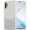 Cadorabo Custodia compatibile con Samsung Galaxy NOTE 10 PLUS in Trasparente con Glitter - Custodia protettiva in silicone TPU con glitter scintillanti - Ultra Slim Back Cover Case