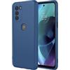 UPLAI Cover per Motorola Moto G51 5G, Ultra Sottile Setoso Silicone Liquido Antiurto Custodia con Premio Fodera Fibra, Morbido TPU Elegante Caso. Blu