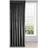 Eurofirany Tenda Di Velluto Super Morbido con Arricciatenda - 1 Pannello, Oscurante per Finestre, Drappeggio per Camera da Letto, Cucina, Soggiorno, 140x270 cm, Nero