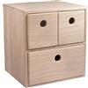 Rayher cassettiera mini in legno con 3 cassetti, legno naturale non trattato, 21x18x23cm, per piccoli oggetti, cancelleria, da colorare e decorare, 62908505