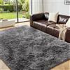 OMERAI Tappeto Salotto, 120X180CM Peloso Tappeti Moderni Soggiorno, Grigio Scuro Moderno Camera da Letto, Shaggy Tappeti Morbido e Soffice per la Camera
