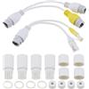 Create idea 1 Paio di Adattatori Splitter PoE Impermeabili Bianchi Adattatori Ethernet RJ45 per Telecamera di Rete CCTV Telecamera IP di Sorveglianza AP Telefono Voip