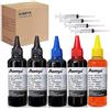 Aomya Kit di ricarica inchiostro 5 x 100 ml compatibile per HP 61 60 62 63 564 901 902 932 933 934 940 950 951 301 302 303 304 305 307 cartuccia d'inchiostro ricaricabile CIS sistema CISS con 4 siringhe