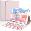 FOGARI Custodia con Retroilluminato Tastiera Italiana per iPad 9a/8a/7a Generazione 10.2, Tastiera Portatile Bluetooth Magnetica Staccabile, Con slot per Apple Pencil, Compatibile con iPad 10.2 2021, Rose