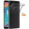 REY Pack 3X Cover in Gel TPU Trasparente per ONEPLUS 5T - One Plus 5T, Ultra Sottile 0,33 mm, Morbido Flessibile, Custodia Silicone