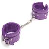 BONDAGERIE® Manette viola in ecopelle regolabili, con catenina