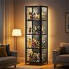 Poxvythb Vetrina espositiva vetrinetta soggiorno vetrina espositiva per collezionismo armadio lego espositore Armadietto per Soggiorno Camera da Letto Ufficio Senza luce(42x33x130cm/nero)