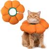 THKOFPET Collare Elisabettiano GattoCollare,Morbido per Gatti,Collare Recupero Regolabile Impermeabile, Stile Fiore Tutte le Stagioni (arancione S)