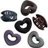AERZETIX - C69488 - Set di 6 pinze per capelli 3x4cm in forma di cuore - multicolore - in plastica, silicone, metallo - accessorio merceria seta parrucchiere glamour moda chignon ciocche