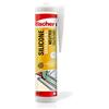 Fischer SNF Silicone Sigillante Legno Marrone Camoscio, Pavimenti e Finestre, Neutro a Basso Modulo, Elastico, per Serramenti, Porte, Infissi, Inodore, Esterno/Interno, 9381