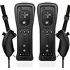 MOICUCU Wii Remote Controller con Motion Plus e Nunchuck, telecomando wireless Wii Remote Plus Controller con Nunchuck con cinturino in silicone (con Motion Plus 2 Black)