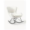 Westwing Collection Sedia a dondolo in teddy con gambe in metallo Wing