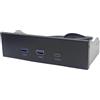 Asyduey Pannello Frontale USB per PC 2 Porte USB 3.2 GEN1 5 Gbps + 1 Porta Type-C 10 Gbps/20 Gbps Hub per Desktop 5,25 Pollici Floppy Drive bay