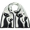 VON LILIENFELD® Scialle Seta Sciarpa Donna Accesorio Satin Gatti neri