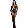 Le Désir Criss Cross Neck Bodystocking DES032BLK Black XS-XL