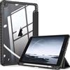FINTIE Custodia per iPad 10.2 Pollici 9a / 8a / 7a Generazione (2021 2020 2019) - [Built-in Pencil Holder] Antiurto Sottile Case Posteriore Trasparente Cover con Auto Sveglia/Sonno, Classic Nero