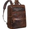 STILORD 'Abel' Slim Business Backpack Uomini e donne Zaino in pelle per laptop da 15,6 pollici Zaino Daypack Vintage in vera pelle, Colore:luino - marrone
