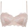 LORMAR 1 Pezzo Reggiseno Donna Deluxe in Pizzo con Ferretto Fascia a Balconcino -Coppa B, Noisette 3B