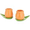 Balvi Set di Tazze da caffè Tulip Colore Arancio/Verde 2 Tazze a Forma di Tulipano e 2 Piatti a Forma