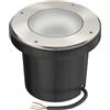 ledscom.de Lampada da incasso a pavimento BOFU per esterni, IP67, orientabile, acciaio inox, vetro satinato, 150 mm Ø, incl. lampada LED 7,6W 1103lm, 33°, bianco caldo