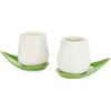 Balvi Set di Tazze da caffè Tulip Colore Bianco/Verde 2 Tazze a Forma di Tulipano e 2 Piatti a Forma