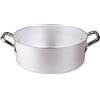Pentole Agnelli PCMX0628 Casseruola Bassa in Alluminio con 2 Maniglie, Inox, 28 cm