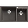 Blanco PLEON 9 Vasca Grande sinistra Grigio Vulcano 1527639 con Set Stainless Steel