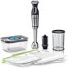Bosch MaxoMixx MS8CM61V1 - Frullatore a immersione con funzione di sottovuoto MS8CM61V1, pompa per sottovuoto, confezione da 12 livelli, 1000 W, in acciaio INOX