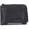 PIQUADRO, Zipper coin pouch with document holder, credit, NERO