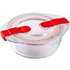 Pyrex Cook & Heat contenitore tondo per alimenti in vetro borosilicato con coperchio sfiatavapore per il microonde - cuocere in forno, conservare & riscaldare - 14x12cm -