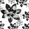 Geosar 24 stelle di Natale artificiali glitterate, fiori di stella di Natale artificiali, decorazioni per albero di Natale, ornamenti con clip per bomboniere, 15,2 cm, 10,2 cm, 7,6 cm (nero, bianco, oro)