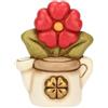 THUN - Mini annaffiatoio con primula - ceramica - Collezione Bomboniera - 4.6 x 3.3 x 6.1 cm