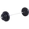 HOMCOM Set Bilanciere e Dischi 70kg, 8 Dischi Pesi Rivestiti in Plastica e Barra in Ferro, 170x40.5x40.5cm Nero