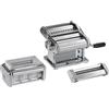Marcato GS-PASTASET Macchina per Pasta Manuale con Inclusi Accessori per Ravioli e Spaghetti, Acciaio Cromato, Argento, 20,3x14x20,3 cm